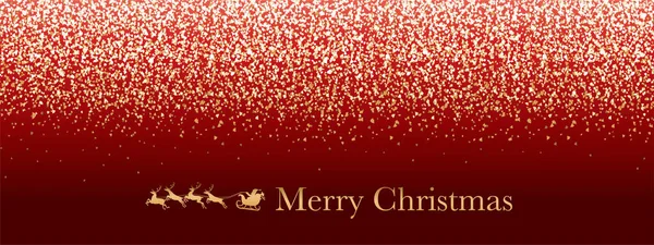 Abstract Red Vector Christmas Background Gold Glitter Particles Text Space — Stock Vector