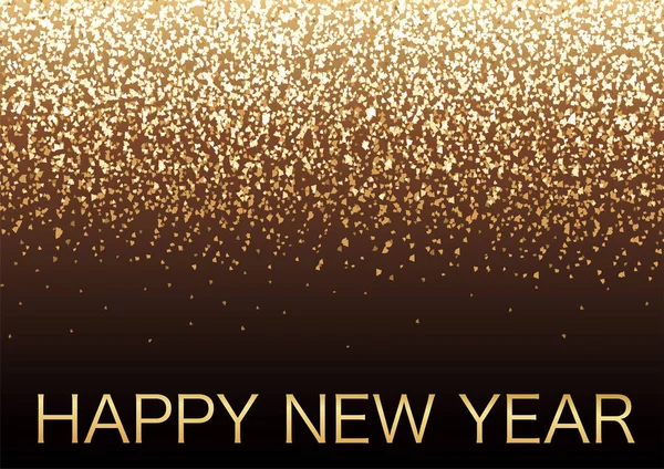 Happy New Year Vector Background Illustration Gold Glitter Particles Light — Stock Vector