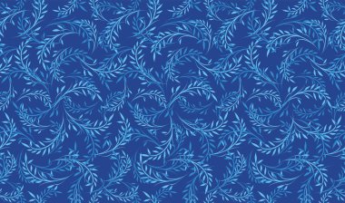 Yatay ve Dikey Tekrarlanabilir Kusursuz Vektör Botanik Çizim.