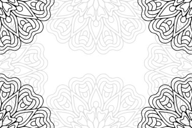 Beyaz bir arka plan üzerinde basit mandala seamless modeli. Oryantal yuvarlak süsleme. Halı, şal, duvar kağıdı, nakış için şablon.