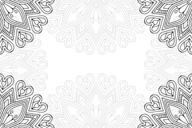 Beyaz bir arka plan üzerinde basit mandala seamless modeli. Oryantal yuvarlak süsleme. Halı, şal, duvar kağıdı, nakış için şablon.