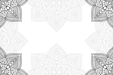 Beyaz bir arka plan üzerinde basit mandala seamless modeli. Oryantal yuvarlak süsleme. Halı, şal, duvar kağıdı, nakış için şablon.