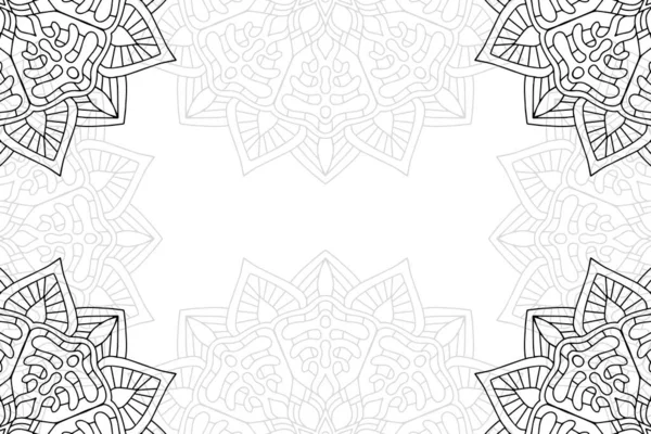 白地にシンプルなマンダラのシームレスなパターン 東洋の丸い飾り カーペット ショール 刺繍用のテンプレート — ストックベクタ