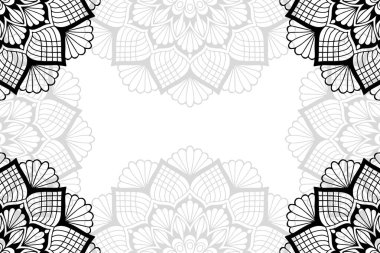 Beyaz bir arka plan üzerinde basit mandala seamless modeli. Oryantal yuvarlak süsleme. Halı, şal, duvar kağıdı, nakış için şablon.