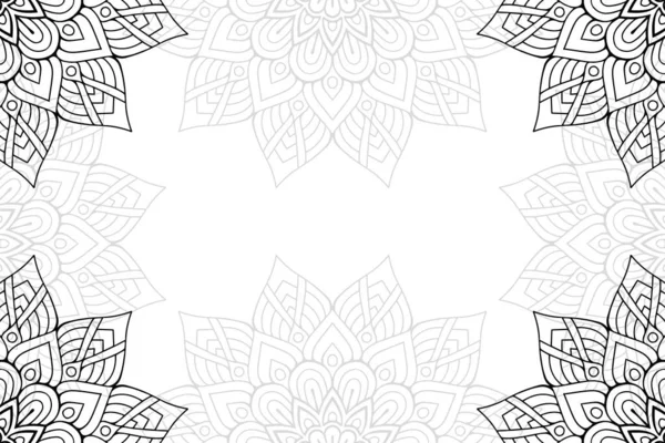 Patrón Sin Costuras Mandala Simple Sobre Fondo Blanco Ornamento Redondo — Archivo Imágenes Vectoriales