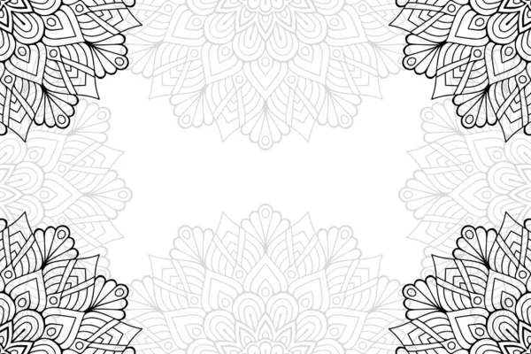 Modèle Sans Couture Mandala Simple Sur Fond Blanc Ornement Rond — Image vectorielle