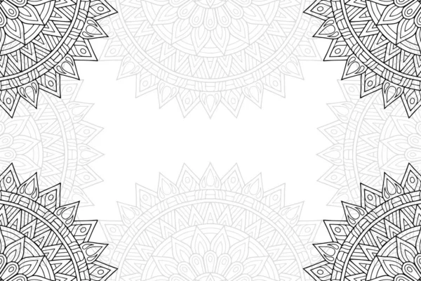 无缝模式的简单曼陀罗在白色背景上 东方的圆形装饰 刺绣的模板 — 图库矢量图片