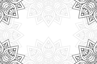 Beyaz bir arka plan üzerinde basit mandala seamless modeli. Oryantal yuvarlak süsleme. Halı, şal, duvar kağıdı, nakış için şablon.