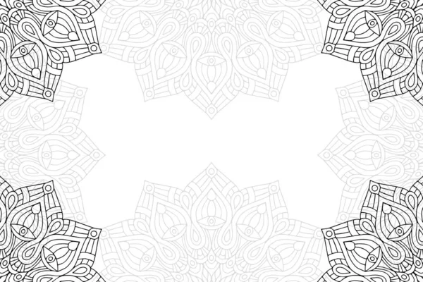 Patrón Sin Costuras Mandala Simple Sobre Fondo Blanco Ornamento Redondo — Archivo Imágenes Vectoriales