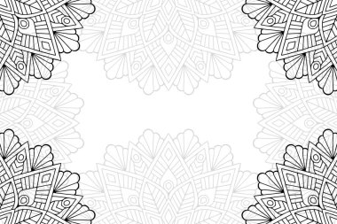 Beyaz bir arka plan üzerinde basit mandala seamless modeli. Oryantal yuvarlak süsleme. Halı, şal, duvar kağıdı, nakış için şablon.