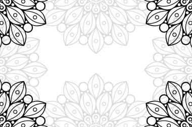 Beyaz bir arka plan üzerinde basit mandala seamless modeli. Oryantal yuvarlak süsleme. Halı, şal, duvar kağıdı, nakış için şablon.