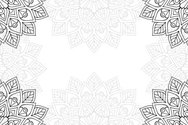 Beyaz bir arka plan üzerinde basit mandala seamless modeli. Oryantal yuvarlak süsleme. Halı, şal, duvar kağıdı, nakış için şablon.