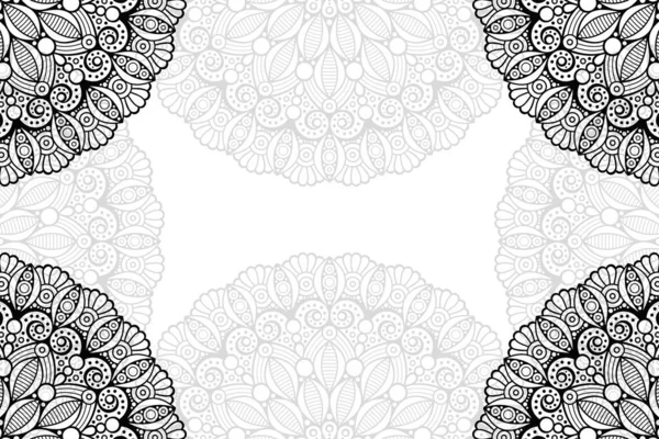 Modello Senza Soluzione Continuità Mandala Semplice Uno Sfondo Bianco Ornamento — Vettoriale Stock