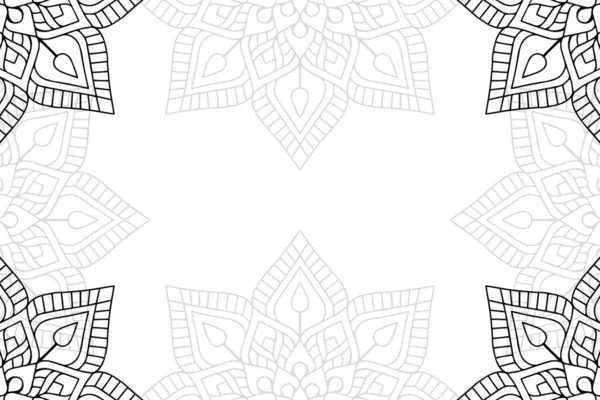 Modèle Sans Couture Mandala Simple Sur Fond Blanc Ornement Rond — Image vectorielle