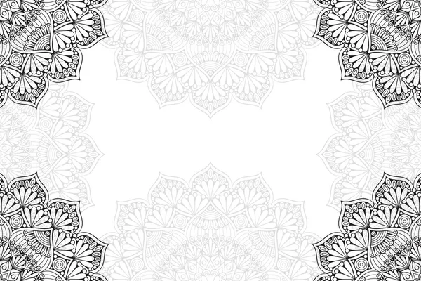 Beyaz bir arka plan üzerinde basit mandala seamless modeli. Oryantal yuvarlak süsleme. Halı, şal, duvar kağıdı, nakış için şablon.