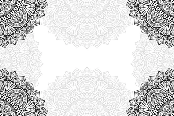 Modello Senza Soluzione Continuità Mandala Semplice Uno Sfondo Bianco Ornamento — Vettoriale Stock