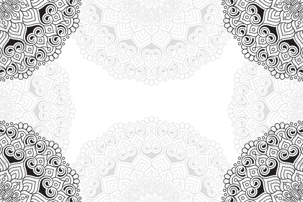 Patrón Sin Costuras Mandala Simple Sobre Fondo Blanco Ornamento Redondo — Archivo Imágenes Vectoriales