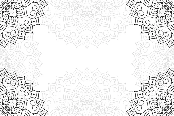 Patrón Sin Costuras Mandala Simple Sobre Fondo Blanco Ornamento Redondo — Archivo Imágenes Vectoriales