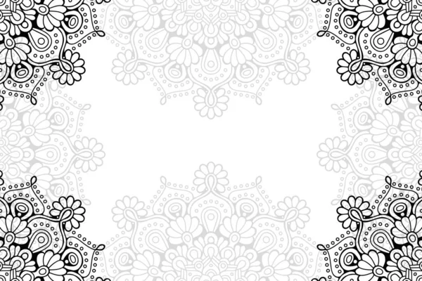 Patrón Sin Costuras Mandala Simple Sobre Fondo Blanco Ornamento Redondo — Vector de stock