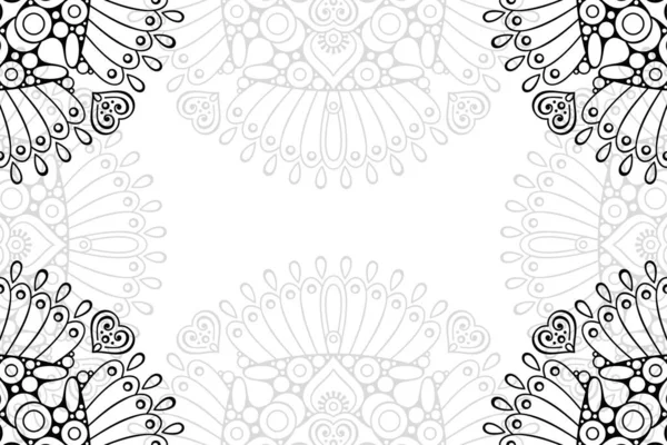 Patrón Sin Costuras Mandala Simple Sobre Fondo Blanco Ornamento Redondo — Vector de stock