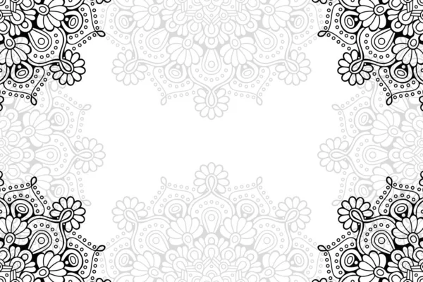 Nahtloses Muster Aus Einfachem Mandala Auf Weißem Hintergrund Orientalischer Rundschmuck Vektorgrafiken