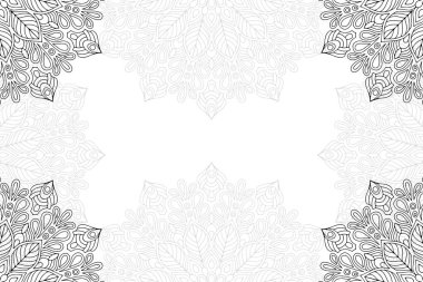 Beyaz bir arka plan üzerinde basit mandala seamless modeli. Oryantal yuvarlak süsleme. Halı, şal, duvar kağıdı, nakış için şablon.