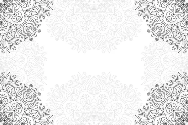 Modèle Sans Couture Mandala Simple Sur Fond Blanc Ornement Rond — Image vectorielle