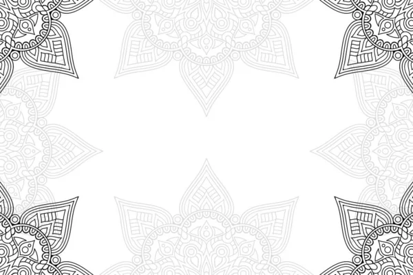 Patrón Sin Costuras Mandala Simple Sobre Fondo Blanco Ornamento Redondo — Archivo Imágenes Vectoriales
