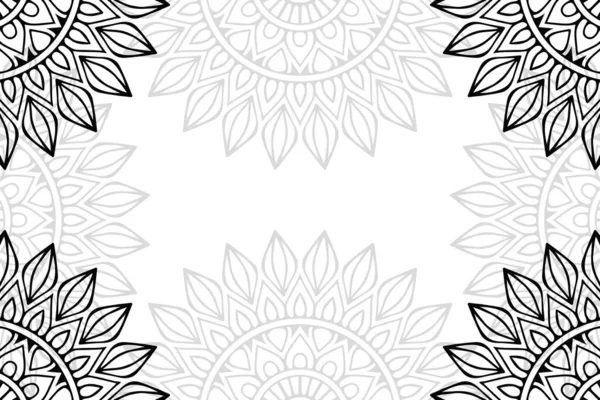 无缝模式的简单曼陀罗在白色背景上 东方的圆形装饰 刺绣的模板 — 图库矢量图片