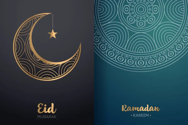 Mandala Süsleme Şablonlu Ramazan Kareem Arkaplanı — Stok Vektör