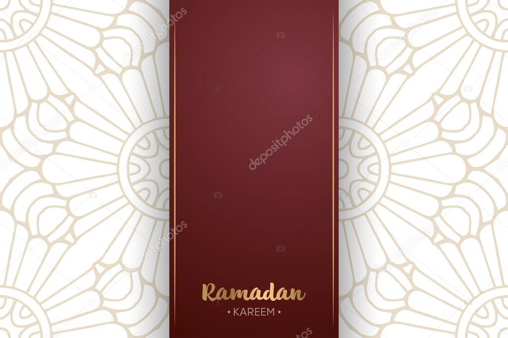 Ramadan kareem background with mandala ornament template