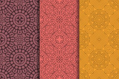 Mandala ile süslenmiş güzel bir kart. Vektör içinde yapılan geometrik daire ögesi