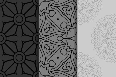 Mandala ile süslenmiş güzel bir kart. Vektör içinde yapılan geometrik daire ögesi