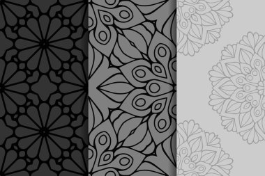 Mandala ile süslenmiş güzel bir kart. Vektör içinde yapılan geometrik daire ögesi