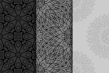 Mandala ile süslenmiş güzel bir kart. Vektör içinde yapılan geometrik daire ögesi