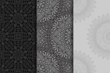 Mandala ile süslenmiş güzel bir kart. Vektör içinde yapılan geometrik daire ögesi