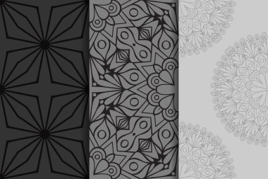 Mandala ile süslenmiş güzel bir kart. Vektör içinde yapılan geometrik daire ögesi