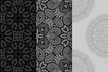 Mandala ile süslenmiş güzel bir kart. Vektör içinde yapılan geometrik daire ögesi