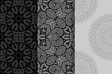 Mandala ile süslenmiş güzel bir kart. Vektör içinde yapılan geometrik daire ögesi