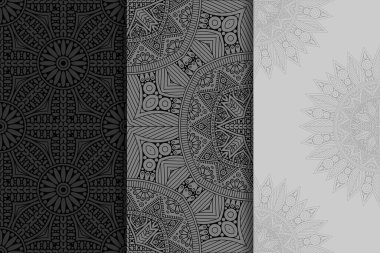 Mandala ile süslenmiş güzel bir kart. Vektör içinde yapılan geometrik daire ögesi