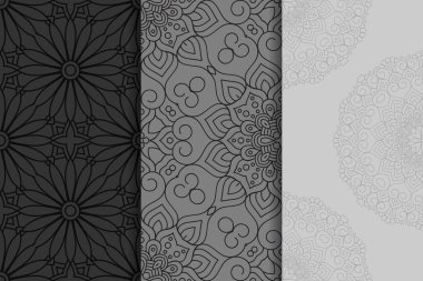 Mandala ile süslenmiş güzel bir kart. Vektör içinde yapılan geometrik daire ögesi