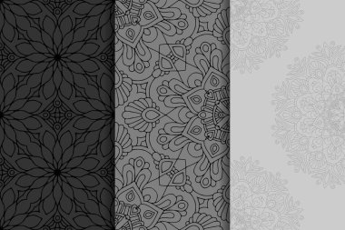 Mandala ile süslenmiş güzel bir kart. Vektör içinde yapılan geometrik daire ögesi