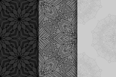 Mandala ile süslenmiş güzel bir kart. Vektör içinde yapılan geometrik daire ögesi