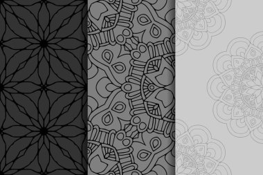 Mandala ile süslenmiş güzel bir kart. Vektör içinde yapılan geometrik daire ögesi