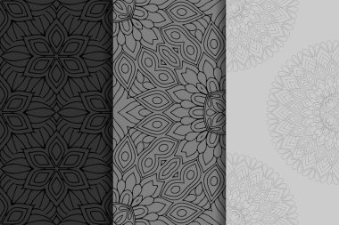 Mandala ile süslenmiş güzel bir kart. Vektör içinde yapılan geometrik daire ögesi