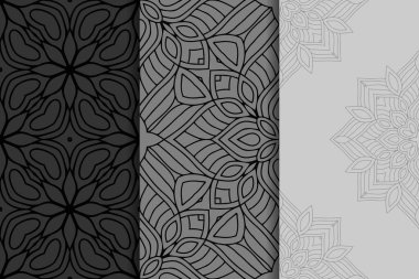 Mandala ile süslenmiş güzel bir kart. Vektör içinde yapılan geometrik daire ögesi