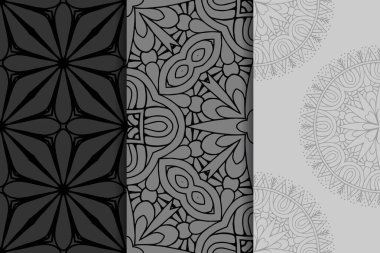 Mandala ile süslenmiş güzel bir kart. Vektör içinde yapılan geometrik daire ögesi