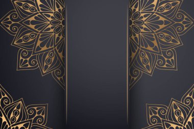 Altın rengi vektör olarak lüks mandala tasarımı