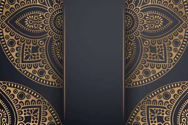 Luxo Design Mandala Ornamental Fundo Vetor Cor Ouro — Vetor de Stock