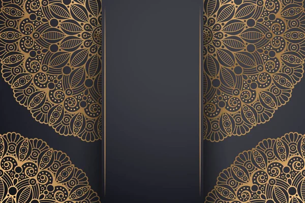 Luxo Design Mandala Ornamental Fundo Vetor Cor Ouro — Vetor de Stock